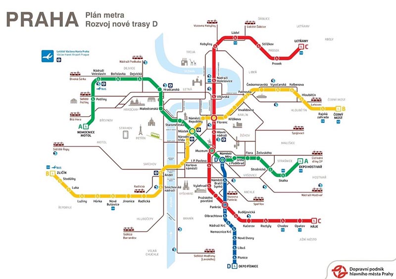Trams in Prague Map
