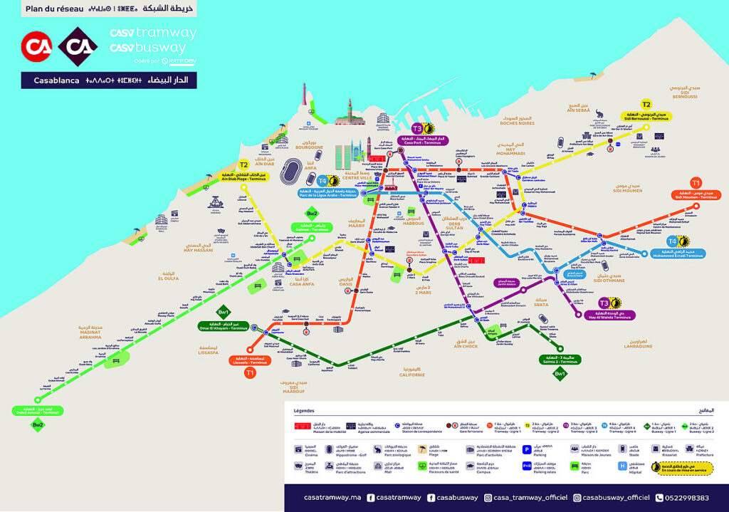 Casablanca Tram Map